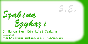 szabina egyhazi business card